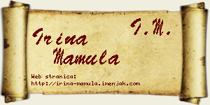 Irina Mamula vizit kartica